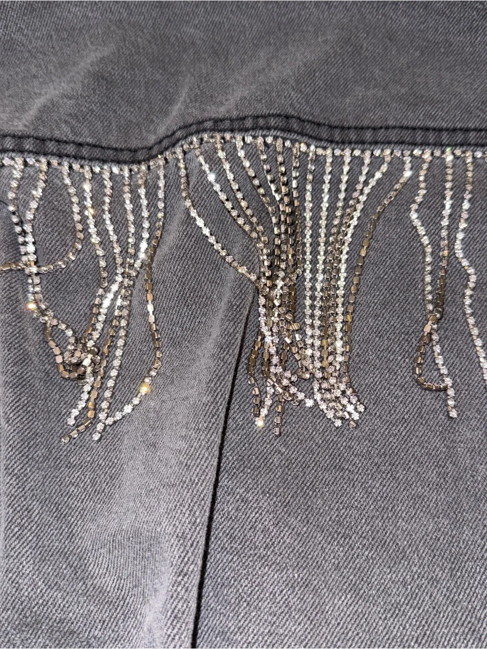 Free People Black Comet Denim Bomber Jacket - Picture 10 of 11